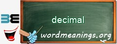 WordMeaning blackboard for decimal